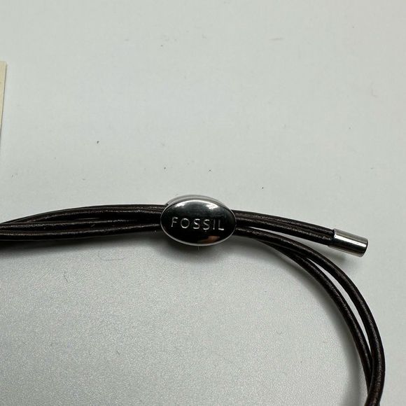 NWT!! Fossil Women's Stainless Steel and Genuine Leather Bracelet - Picture 2 of 4